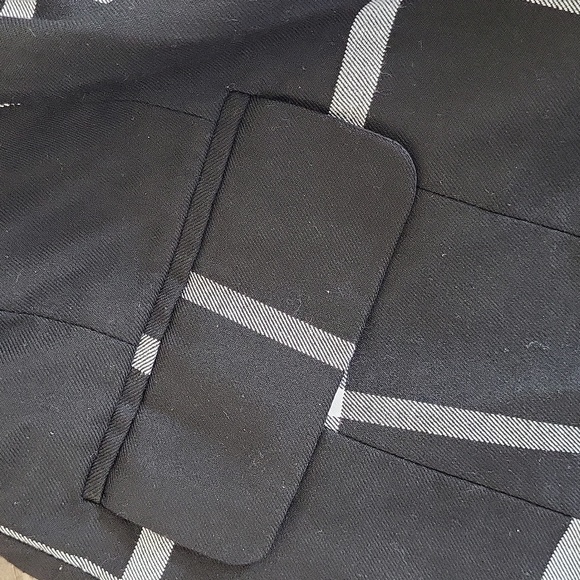 EUC 7th Avenue women's plaid 1 button blazer jacket, 2P, black white - Picture 8 of 10